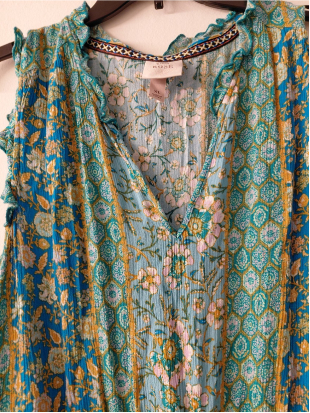 Ladies Knox Rose Bohemian Sleeveless Summer Dress Flowy Colorful Tropical XL - Picture 3 of 4